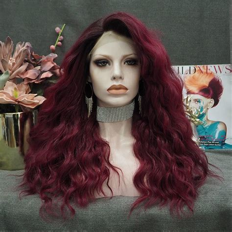 dark red lace front|More.